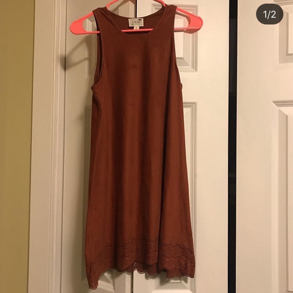 Burnt orange suede dress!